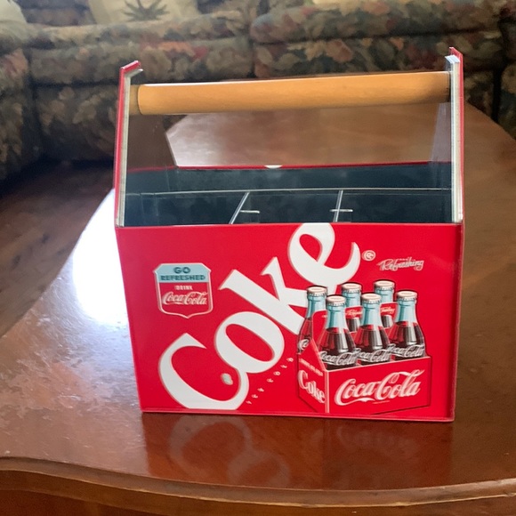 Coca Cola Other Coca Cola Metal Caddy Utensil Holder With Handle